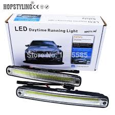 Hopstyling Car Styling 2x 18 3cm White Cob Led Drl Lamp Vehicle Car Daytime Running Light With Installation Bracket Warning L Running Lights Car Lights Daytime