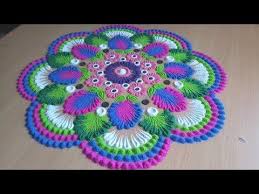 Big Colourful Rangoli Design Unique And Innovative Rangoli Video Never Seen Before Youtube Big Rangoli Designs Colorful Rangoli Designs Rangoli Patterns