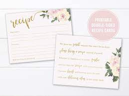 Wedding Shower Invitation Bridal Shower Recipe Card For Etsy Bridal Shower Recipes Cards Wedding Shower Invitations Diy Printable Wedding Invitations