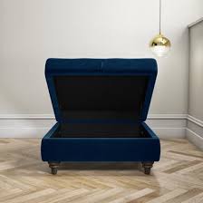 32 w x 32 d x 16.25 h soft pink velvet flower shaped ottoman contemporary design read more. Inez Large Velvet Ottoman Pouffe In Upholstered Navy Blue Square Furniture123