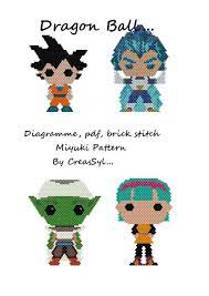 diagrammes dragon ball en point brick stitch de brique miyuki liste des couleurs coloriage train