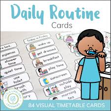 Create A Visal Timetable Or Schedule Using These Daily Routine Cards Perfect For Toddlers Pre Routine Cards Daily Routine Chart For Kids Daily Schedule Cards
