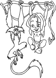 Cool Young Tarzan And Monkey On Tree Coloring Pages Tree Coloring Page Coloring Pages Animal Coloring Pages