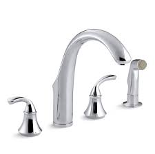 Where, the soap dispenser occupies the fourth hole. K 10445 Bn Kohler Forte 4 Hole Kitchen Sink Faucet With 7 3 4 Spout Matching Finish Sidespray Reviews Wayfair