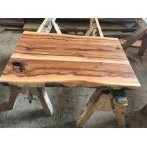 Amberholz Satin Walnut Red Gum Tischplatte Verleimt Rustikal 120x60x4 0cm Beidseitig Baumkante Geolt Tischplatten Massivholz Tischplatte Rustikal