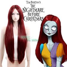 The Nightmare Before Christmas Sally Long Straight Dark Red Anime Cosplay Wig Sally Nightmare Before Christmas Red Hair Halloween Costumes Nightmare Before Christmas Costume