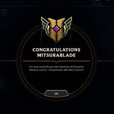 As you rank up, you'll unlock champ mastery rewards:. I Got My Champion Mastery Lvl 6 On Mf R Missfortunemains