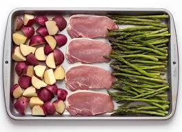Sheet Pan Baked Parmesan Pork Chops Potatoes Asparagus The Wholesome Dish Recipe Sheet Pan Recipes Baked Parmesan Pork Chops Sheet Pan Dinners Recipes