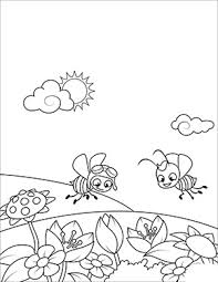 Ausmalbilder Fruhling Bienen Auf Der Wiese In 2020 Ausmalbilder Fruhling Ausmalbilder Ausmalen
