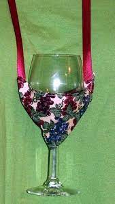 Fabric Wine Glass Holder Necklace Wine Glass Holder Wine Bag Pattern Wine Glass Crafts