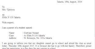 Tapi yang paling penting, tolong pakai baju hangat dan jangan sakit. Contoh Surat Izin Tidak Masuk Sekolah Karena Pergi Bahasa Inggris Gudang Surat
