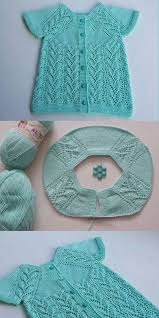 Ajurlu Yaprak Modeli Orgu Bebek Yelegi Ve Robasi Yapilisi Baby Knitting Patterns Orgu Bebek