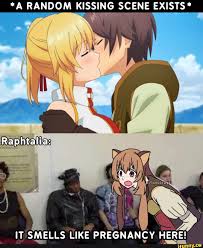 A RANDOM KISSING SCENE EXISTS * Raphtalia: IT SMELLS LIKE PREGNANCY HERE! -  iFunny Brazil