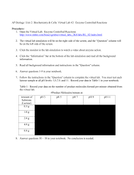 Virtual Lab Enzyme Controlled Reactions Nghs
