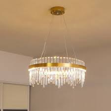 Why we love round chandeliers. Circular Crystal Rod Ceiling Light Fixture Simple Style Bedroom Led Chandelier Lighting Wide Hl580842 Buy At The Price Of 221 55 In Beautifulhalo Com Imall Com