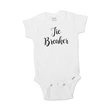 If you don't need to give it out, give it to the new mom. Amazon Com Tie Breaker Baby Announcement Gender Reveal Party Surprise Pregnancy Announcement Onesie To Grandparents Short Sleeve 0 3 Months 469 Handmade