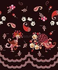 The pattern is sometimes called persian pickles by american traditionalists. Romantic Endless Pattern With Magic Birds Paisley Flowers And Leaves On Dark Brown Background Mexican Indian Thai Motives Stock Vector Illustration Of Pattern Wildlife 135078903