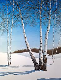 Birch trees were traditionally planted in groups of threes (the origins of this tradition are unknown), so place the strips in groups of 3 or more. Birch Trees In New Snow Painting By Charles Cherry
