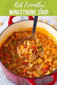Kid Friendly Minestrone Soup Super Healthy Kids Recipe Minestrone Minestrone Soup Soups For Kids