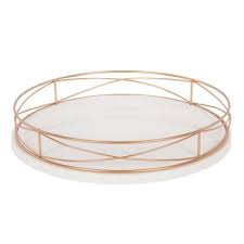 The flip storage table is a great option if you're short of storage space in your living room. Kate And Laurel Mendel White Rose Gold Decorative Tray 213144 The Home Depot Kate Laurel Metal Decor Decorative Tray