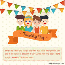 Best friends day is a holiday celebrated on june 8th all over the world. Friendship Greeting Card With Best Friend Name Picture