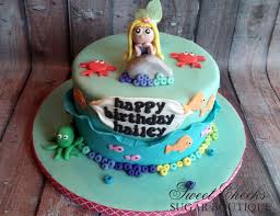 So, yeah, happy birthday, blah, blah, blah. A Mermaid Themed Birthday Cake Happy Birthday Hailey Cake Themed Birthday Cakes Mermaid Theme Birthday