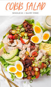 Our chart shows how many calories in a selection of fast food products. Healthy Chicken Cobb Salad Whole30 Dairy Free 40 Aprons