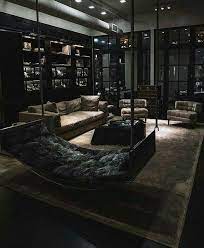 Dark Living Room Elegance Nyc Luxury Style Beautiful Lighting And Materials Across Whole Room Living Room Decor Modern Dark Living Rooms Luxury Living Room