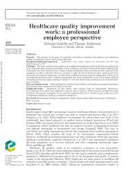 Established in 1979, jhq is the official journal of the national . Pdf Healthcare Quality Improvement Work A Professional Employee Perspective