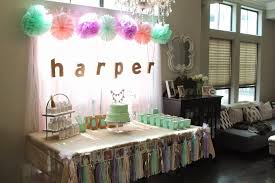 Veronika S Blushing Harper S First Birthday Party Decor Diy Diy Party Decorations Birthday Party Decorations Party Decorations