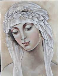 barba. virgen maria. esmalte. españa. siglo xx.