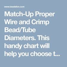 Match Up Proper Wire And Crimp Bead Tube Diameters This