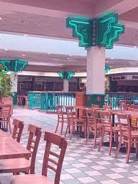 A Vaporwave Style Image Of A Mall Food Court 80s Aesthetic 1980s Aesthetic Retro Aesthetic