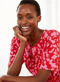 BAUKJEN Pippa Dress in Red Silhouette Floral