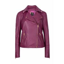 Ted Baker Caryane Leather Biker Jacket Purple Leather Jacket Leather Jacket Ted Baker Jacket
