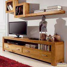 Votre meuble tv avec étagère murale naturel et blanc vous ravira par sa finition. Meuble Tv Etagere Murale Kiruna Krea Living Room Partition Design Living Room Tv Unit Living Room Partition