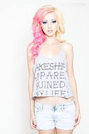 Half Pink Half Blonde Pink Blonde Hair Yellow Hair Split Hair