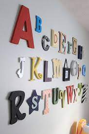 Alphabet Wall How To Painted Letters Painted Wood Letters Alphabet Wall