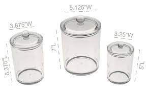 Buy suwimut set of 3 glass apothecary jars with lids, clear glass canisters set bathroom storage and organization jars for qtips, cotton swabs, cotton balls, bath salts: Home X Set Of 3 Apothecary Jars Cotton Ball Swabs Holder Bathroom Storage Crystal Clear Acrylic Container With Lid 24 Oz 12 Oz 5 Oz Buy Online At Best Price In Uae Amazon Ae