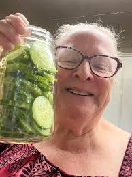 In my happy place!! First set of bread and butter pickles are in the canner.