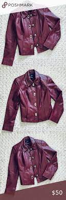Alfani Leather Jacket Alfani Leather Jacket In Oxblood Color Beautiful Soft Genuine 100 Leather Great Brass Buttons That Turn Leather Jacket Jackets Leather