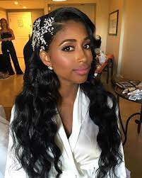 Wedding Hairstyles For Black Women Loose Waves Snowflake Black Wedding Hairstyles Black Women Hairstyles Long Hair Women