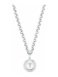 Collier / ankerkette mit anhänger aus 925 sterlingsilber, rhodiniert, mit 46 zirkonia und karabinerverschluss, länge ca. Joop Kette Mit Anhanger Fur Damen Sterling Silber 925 Wenz