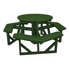 Polywood Park 36 In Round Recycled Plastic Picnic Table Plastic Picnic Tables Round Picnic Table Picnic Table