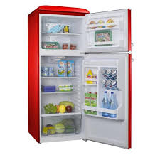 Check spelling or type a new query. Galanz 10 0 Cu Ft Retro Top Freezer Refrigerator With Dual Door True Freezer Frost Free In Red Glr10trdefr The Home Depot