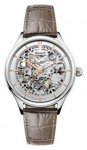 Herrenschmuck aus edelstahl jetzt online bei schmuck & uhren paradies bestellen. Ingersoll 1892 I06302 Damenuhr The Vickers Automatikwerk Edelstahl Poliert Ziffernblatt Silber Lederarmband Grau Matt