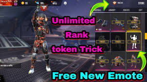 Free fire is the ultimate survival shooter game available on mobile. Free Fire Unlimited Rank Token Trick Rank Token All Item Exchange New Bundle Free Emote Trick Ffa Youtube