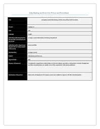 The template from activemind ag helps you draft a data protection policy that provides optimal support for all parties involved in data processing in the company. Data Backup And Recovery Policy Sample Free Download