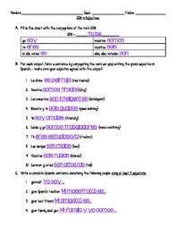 Ser And Adjectives Worksheet With Answer Key Adjective Worksheet Adjectives Worksheets