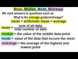 Statistics Ch 2 Graphical Representation Of Data 16 Of 62 Mean Median Mode Midrange Youtube